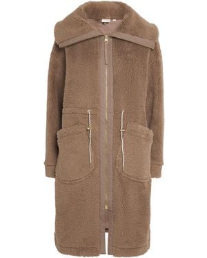 Varley Sherpa Logan Longline Coat - Brown