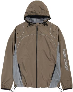 Balenciaga Reflective Techwear Zip-Up Jacket - Brown