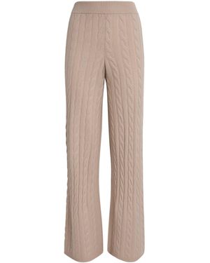 Soft Goat Cashmere Cable-Knit Joggers - Natural