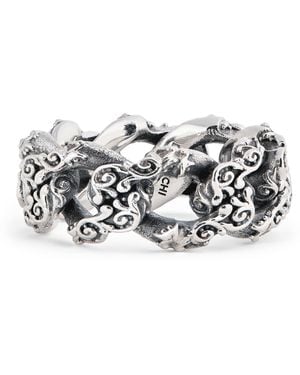 Emanuele Bicocchi Sterling Flourishing Chain Ring - Metallic