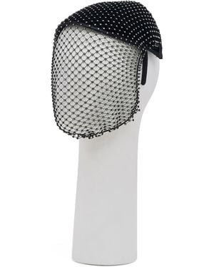 McQueen Embellished Mesh Fascinator Hat - Gray
