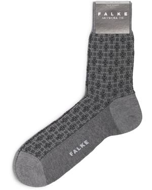 FALKE Artwork Tie Socks - Grey