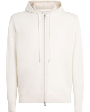 Eleventy Cashmere Zip-Up Hoodie - White