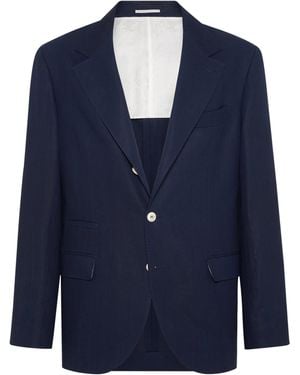 Brunello Cucinelli Linen Blazer - Blue
