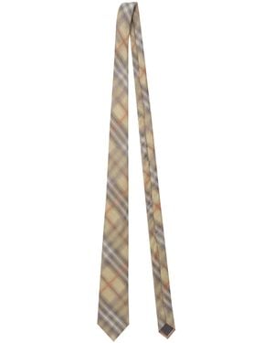 Burberry Check Silk Tie - Metallic