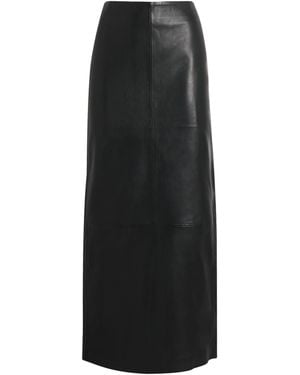 St. Agni Column Leather Maxi Skirt - Black