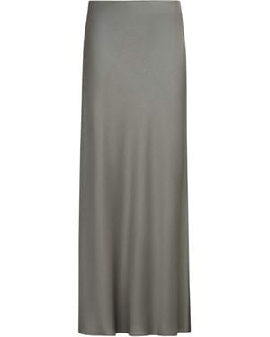 Brunello Cucinelli Satin Cady Maxi Skirt - Grey