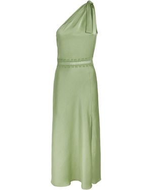 Claudie Pierlot Satin Asymmetric Maxi Dress - Green