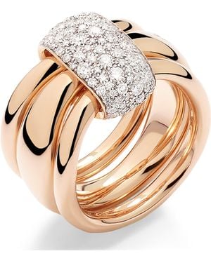 Pomellato Rose And Diamond Together Ring - Metallic