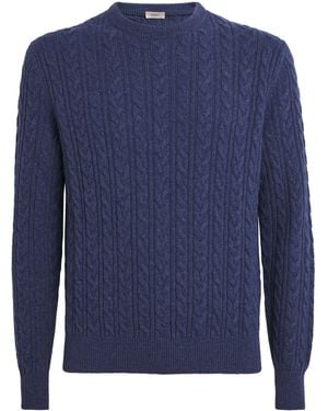 Agnona Cashmere Cable-Knit Sweater - Blue