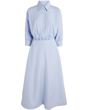 Altuzarra Cotton Stripe Eleanor Maxi Shirt Dress - Blue