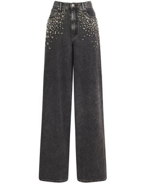 Rag & Bone Embellished Sofie Wide-Leg Jeans - Grey