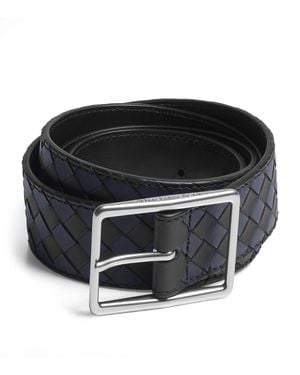 Bottega Veneta Leather Intrecciato Piccolo Belt - Black