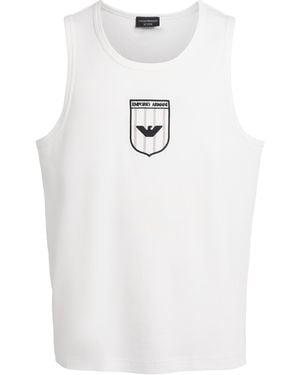 Emporio Armani Cotton Logo Tank Top - White