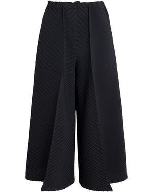 Issey Miyake Tubular Pleats Wide-Leg Pants - Blue