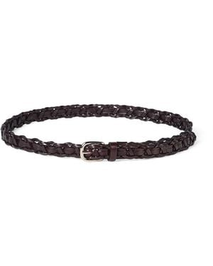 Brunello Cucinelli Leather Woven Belt - Purple
