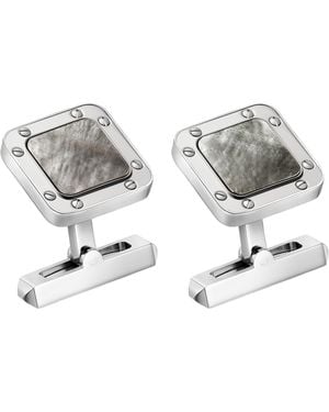 Cartier Sterling And Mother-Of-Pearl Santos De Cufflinks - Metallic