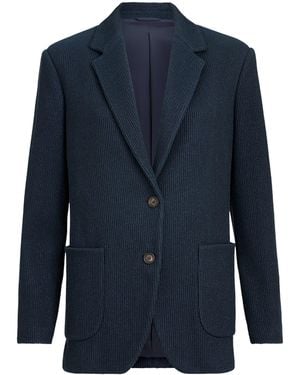 Brunello Cucinelli Corduroy Single-Breasted Blazer - Blue