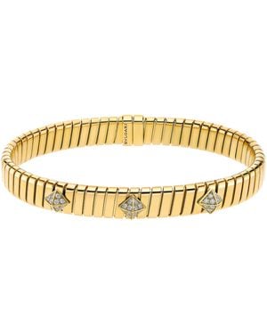 BVLGARI And Diamond Tubogas Bangle - Metallic