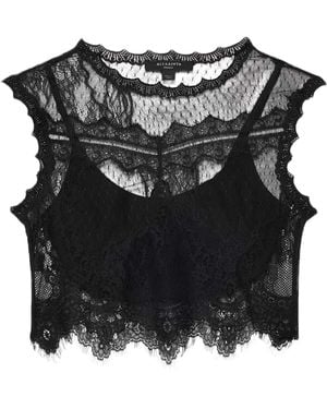 AllSaints Lace Eliza Crop Top - Black