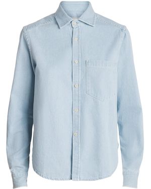 With Nothing Underneath Denim Classic Shirt - Blue