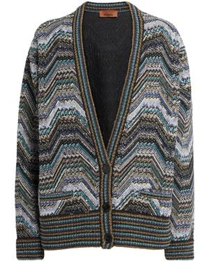 Missoni Chunky-Knit Zigzag Cardigan - Grey