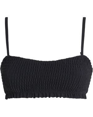 Ulla Johnson Smocked Marseille Bikini Top - Black