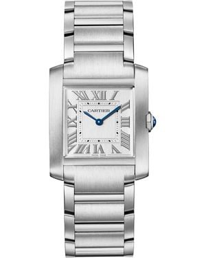 Cartier Medium Steel Tank Française Watch 27Mm - Grey