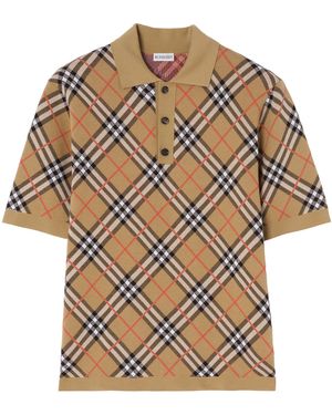 Burberry Check Polo Shirt - Natural