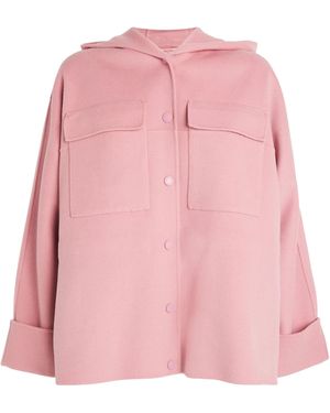 Weekend by Maxmara Wool-blend Hooded Coat - Pink