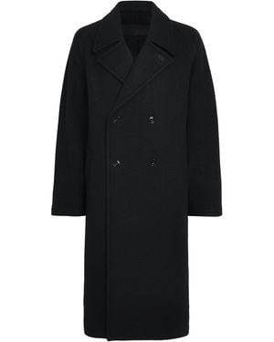 Lemaire Alpaca-Wool Double-Breasted Overcoat - Black