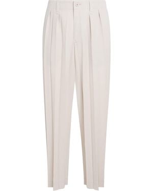 Homme Plissé Issey Miyake Pleated Edge Ensemble Trousers - White