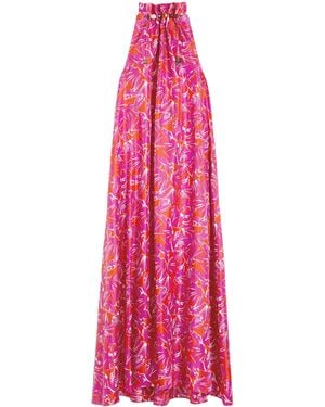 Max Mara Silk Twill Printed Midi Dress - Pink
