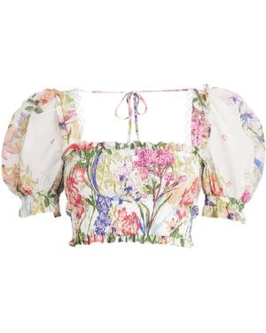 Charo Ruiz Floral Lirio Crop Top - White