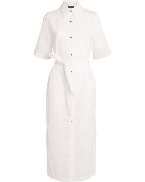 Shan Broderie Lace Shirt Dress - White