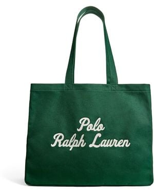 Polo Ralph Lauren Cotton Logo Tote Bag - Green