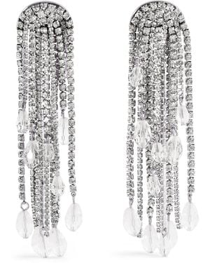 Carolina Herrera Crystal Tassel Earrings - White