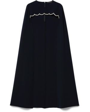 Marina Rinaldi Cape-Detail Midi Dress - Black