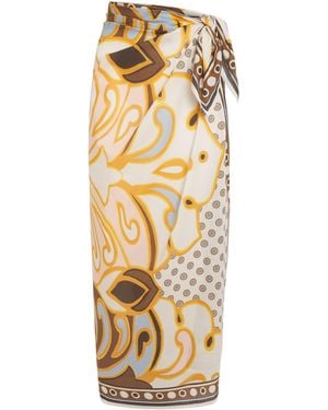 La DoubleJ Cotton Pareo Maxi Skirt - Metallic
