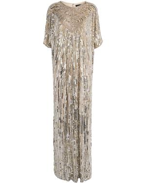 Jenny Packham Embellished Desert Blossom Maxi Dress - Natural