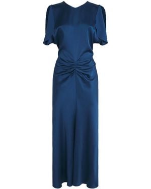 Victoria Beckham Satin Bela Midi Dress - Blue