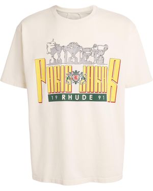 Rhude Cotton Trofeo Print T-Shirt - White