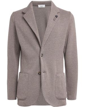Lardini Virgin Wool Knitted Blazer - Brown