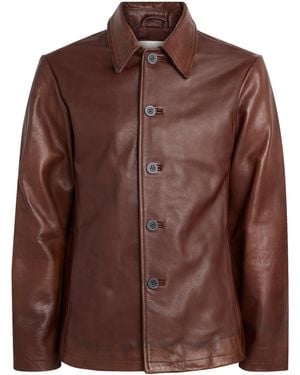 Studio Nicholson Landau Leather Jacket - Brown