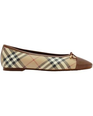 Burberry Check Canvas Highgate Ballet Flats - Brown