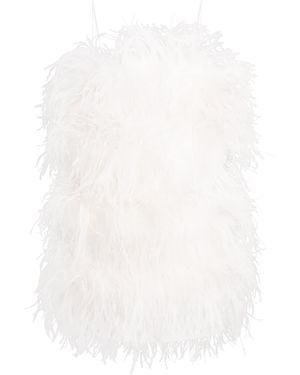Oséree Feather Mini Dress - White