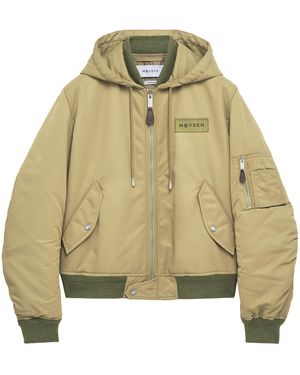 McQueen Logo Appliqué Bomber Jacket - Green