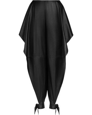 Alaïa Leather Open-Leg Trousers - Black