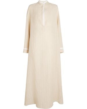 Kiton Linen Striped Maxi Dress - Natural