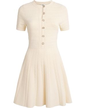 Sandro Knitted Button-Up Mini Dress - Natural